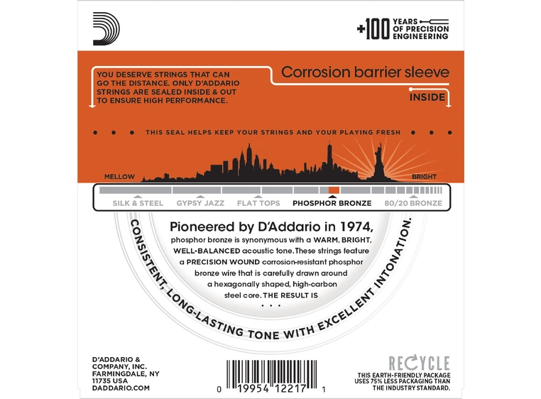 D'Addario EJ42 Phos.Bronze Resophonic (016-056) 